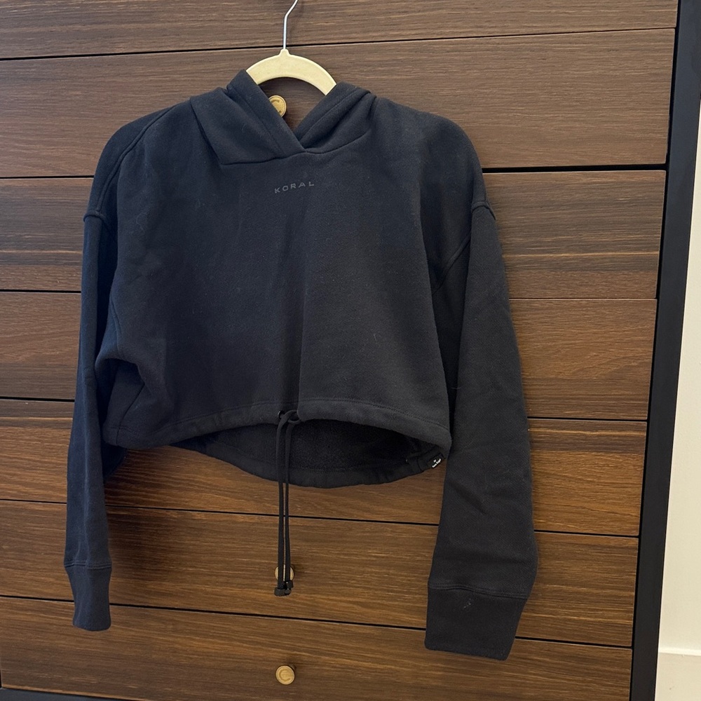 Koral Black Cropped Hoodie